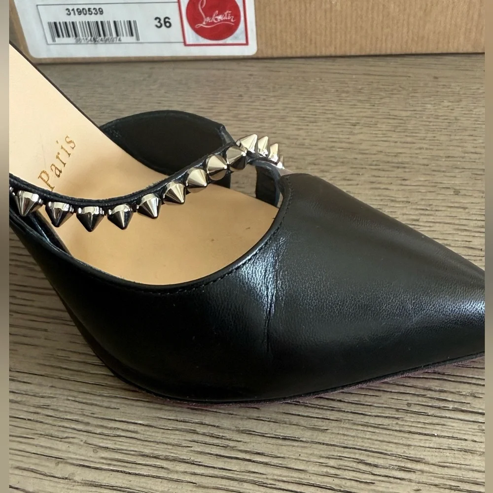 Christian Louboutin Spike Cross 100 Black Pump - Picture 11 of 13